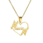 Hollow Love Customized Name Necklace Laser Marked Clavicle Chain nowadaysfashion