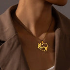 Hollow Love Customized Name Necklace Laser Marked Clavicle Chain nowadaysfashion