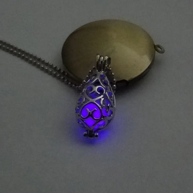 Hollow Luminous Stone Gem Charm Jewelry Pendant Necklace Gifts - Blade & Thread
