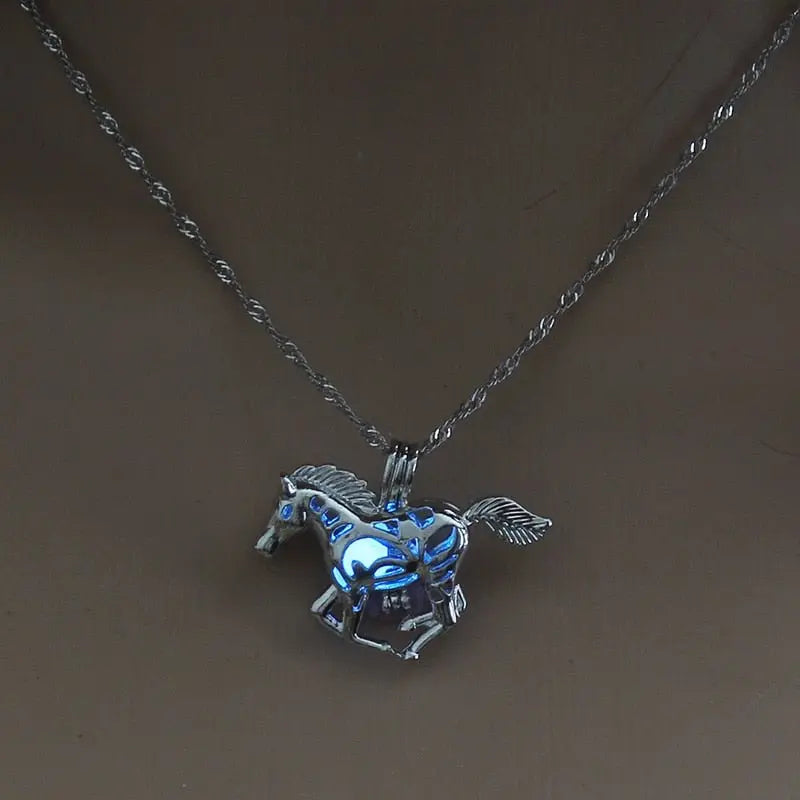 Hollow Luminous Stone Gem Charm Jewelry Pendant Necklace Gifts nowadaysfashion