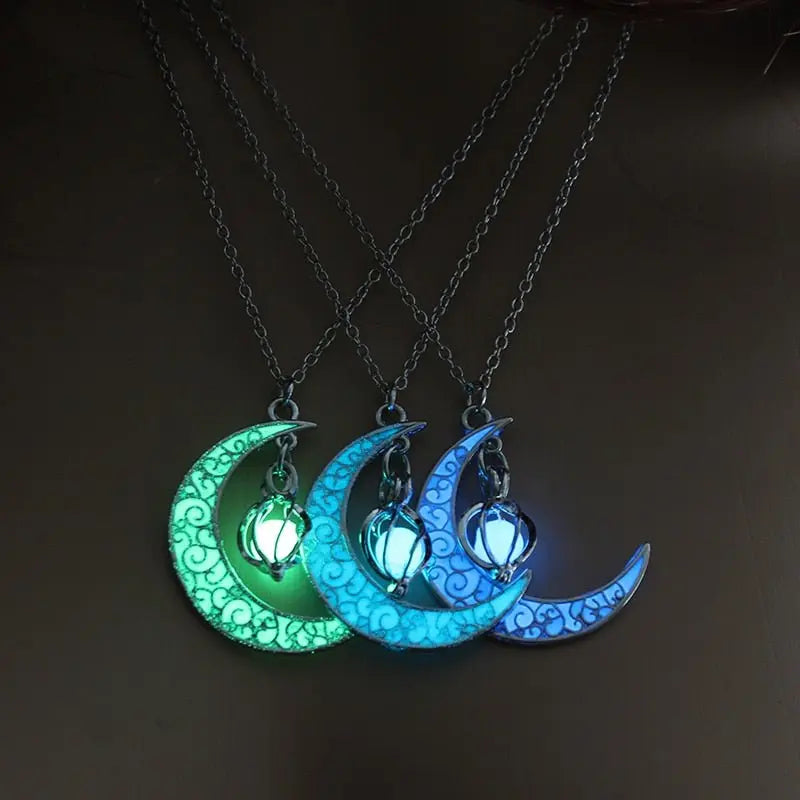 Hollow Luminous Stone Gem Charm Jewelry Pendant Necklace Gifts nowadaysfashion