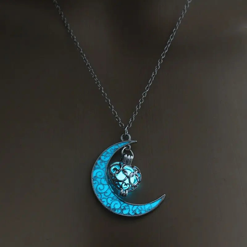 Hollow Luminous Stone Gem Charm Jewelry Pendant Necklace Gifts - Blade & Thread