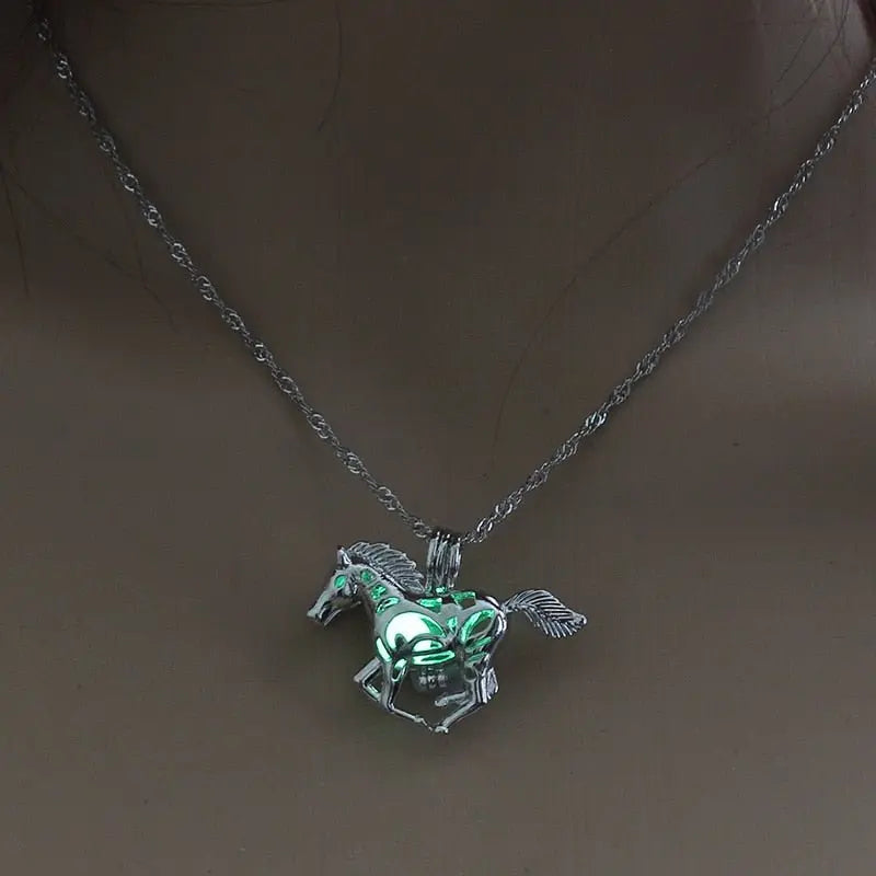 Hollow Luminous Stone Gem Charm Jewelry Pendant Necklace Gifts - Blade & Thread