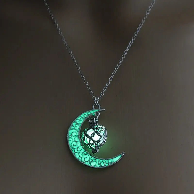 Hollow Luminous Stone Gem Charm Jewelry Pendant Necklace Gifts nowadaysfashion