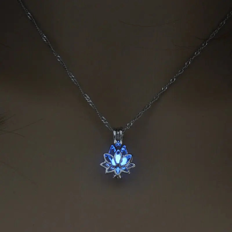 Hollow Luminous Stone Gem Charm Jewelry Pendant Necklace Gifts - Blade & Thread