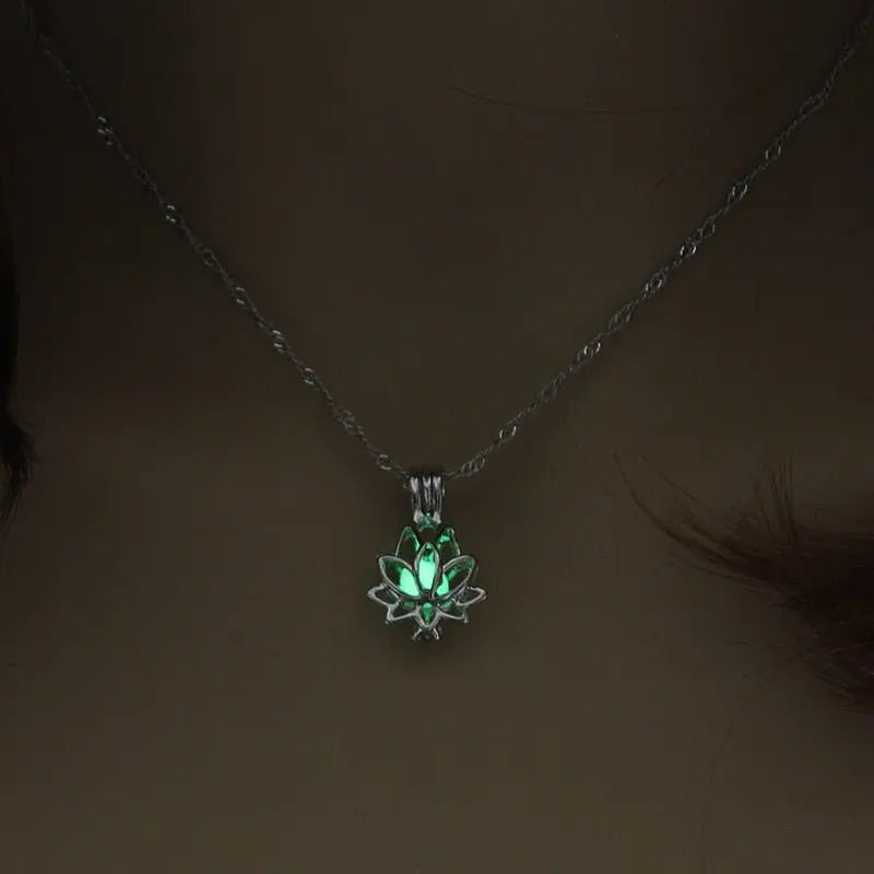 Hollow Luminous Stone Gem Charm Jewelry Pendant Necklace Gifts - Blade & Thread