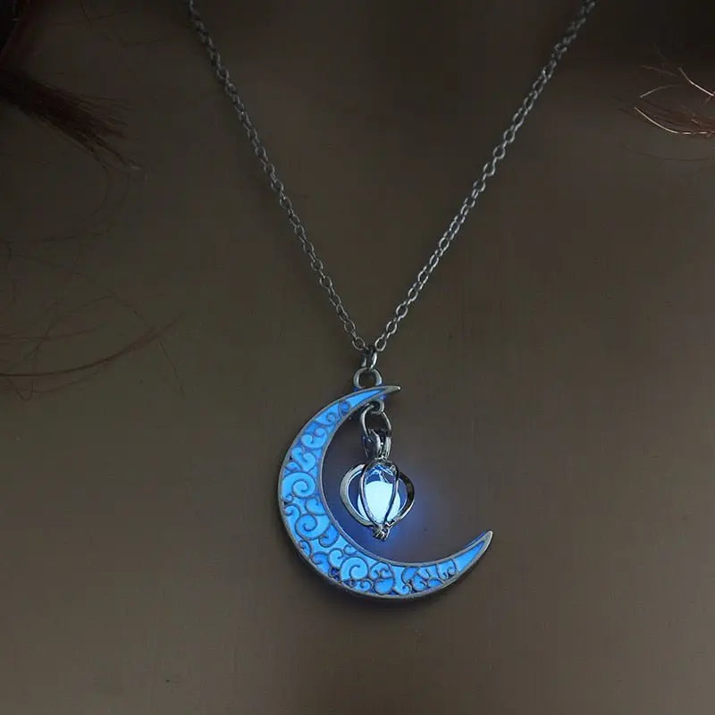 Hollow Luminous Stone Gem Charm Jewelry Pendant Necklace Gifts - Blade & Thread