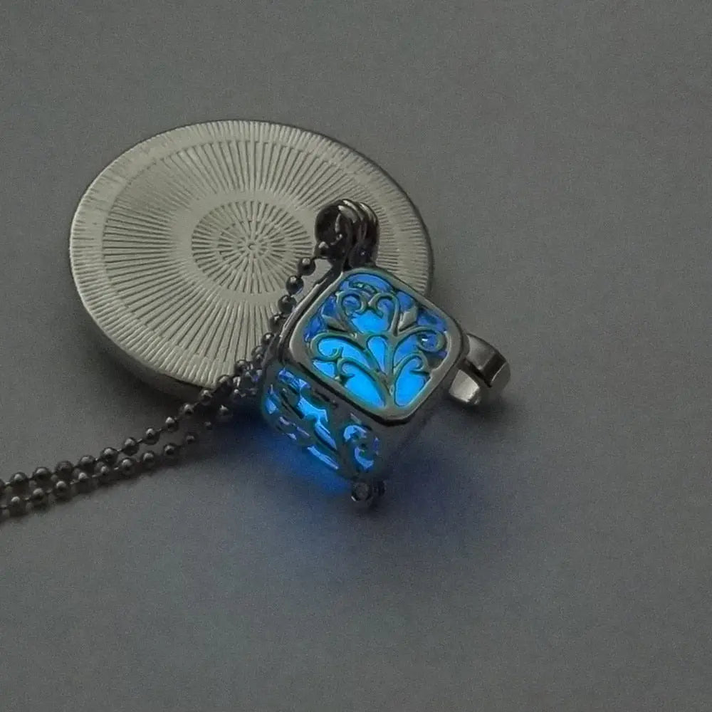 Hollow Luminous Stone Gem Charm Jewelry Pendant Necklace Gifts - Blade & Thread