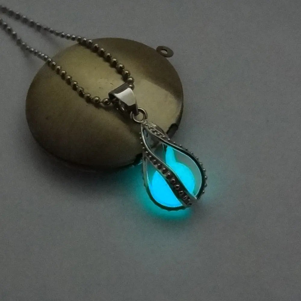 Hollow Luminous Stone Gem Charm Jewelry Pendant Necklace Gifts - Blade & Thread