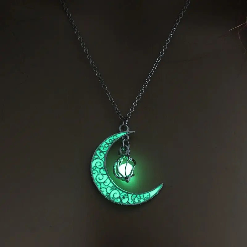 Hollow Luminous Stone Gem Charm Jewelry Pendant Necklace Gifts - Blade & Thread