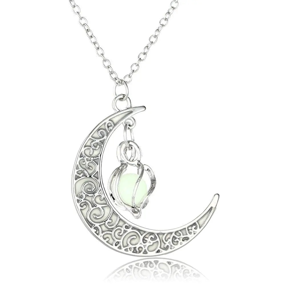Hollow Luminous Stone Gem Charm Jewelry Pendant Necklace Gifts - Blade & Thread