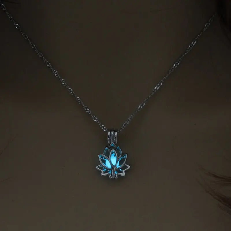 Hollow Luminous Stone Gem Charm Jewelry Pendant Necklace Gifts - Blade & Thread