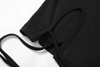 Hollow Out Long Sleeve Bandage Wrap Dress Women Off Shoulder Bodycon Mini Nightclub Dresses nowadaysfashion