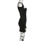 Hollow Out Long Sleeve Bandage Wrap Dress Women Off Shoulder Bodycon Mini Nightclub Dresses nowadaysfashion