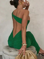 Hollow Sexy Cross Ruched Chic Design Sleeveless Skinny Stylish Bodycon Dress nowadaysfashion
