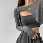 Hollow Smock T Shirt Women Summer Thin Irregular Long Sleeve Knitted nowadaysfashion