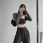 Hollow Smock T Shirt Women Summer Thin Irregular Long Sleeve Knitted nowadaysfashion