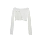 Hollow Smock T Shirt Women Summer Thin Irregular Long Sleeve Knitted nowadaysfashion