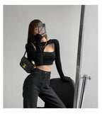 Hollow Smock T Shirt Women Summer Thin Irregular Long Sleeve Knitted nowadaysfashion
