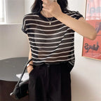 Hollow T-shirt Chain Women Summer New Solid Color Short Sleeve Knitted Tops Female 2022 nowadaysfashion