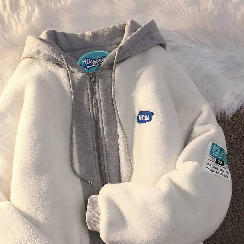Hooded Sweatshirt Casual Thick Warm Loose Padded Jackets Coat - Blade & Thread