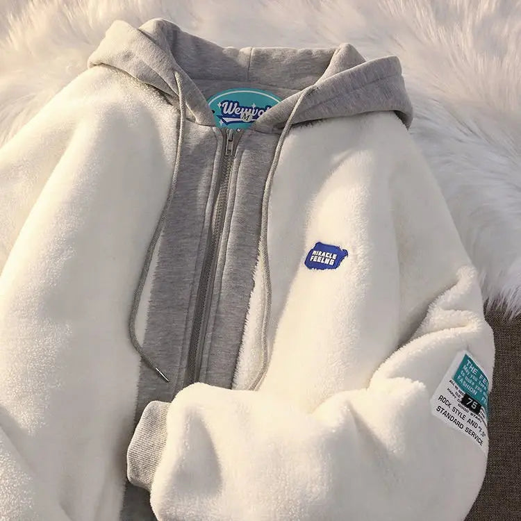 Hooded Sweatshirt Casual Thick Warm Loose Padded Jackets Coat - Blade & Thread