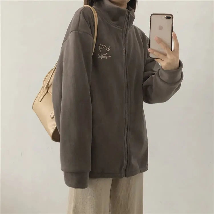 Hooded Sweatshirt Casual Thick Warm Loose Padded Jackets Coat - Blade & Thread
