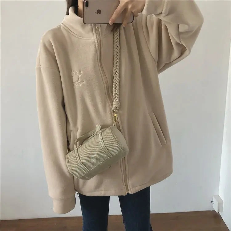Hooded Sweatshirt Casual Thick Warm Loose Padded Jackets Coat - Blade & Thread