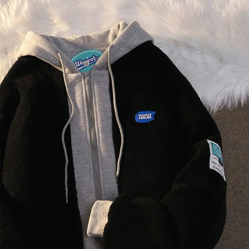Hooded Sweatshirt Casual Thick Warm Loose Padded Jackets Coat - Blade & Thread