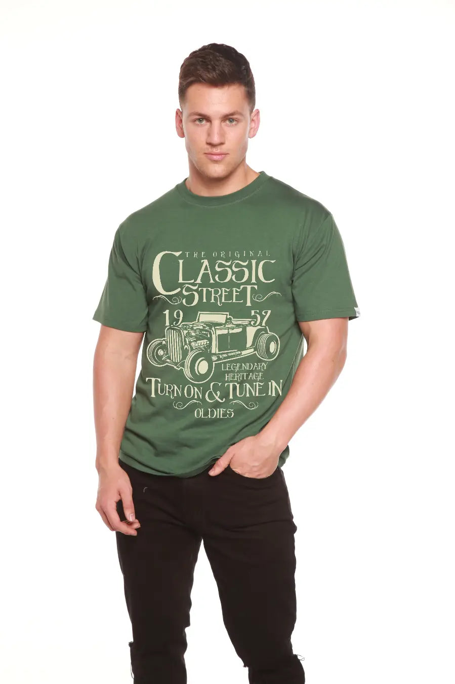 Hot Rod Classic Men's Bamboo Viscose/Organic Cotton Short Sleeve Graphic T-Shirt Spun Bamboo