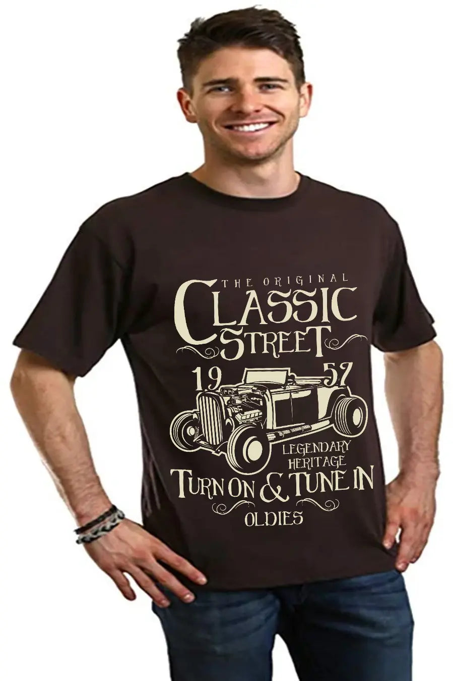 Hot Rod Classic Men's Bamboo Viscose/Organic Cotton Short Sleeve Graphic T-Shirt Spun Bamboo