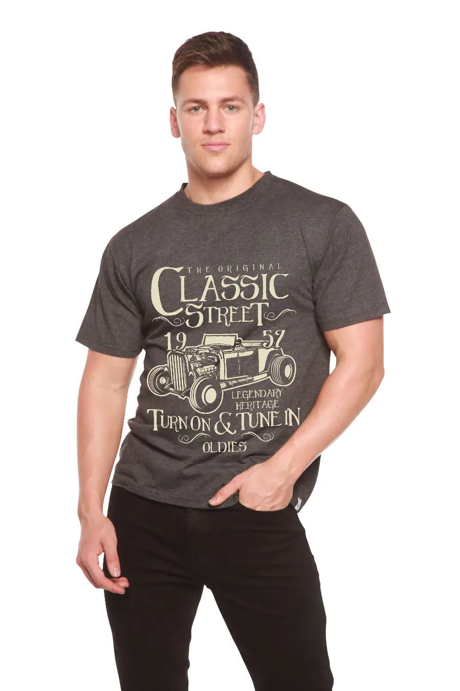 Hot Rod Classic Men's Bamboo Viscose/Organic Cotton Short Sleeve Graphic T-Shirt Spun Bamboo