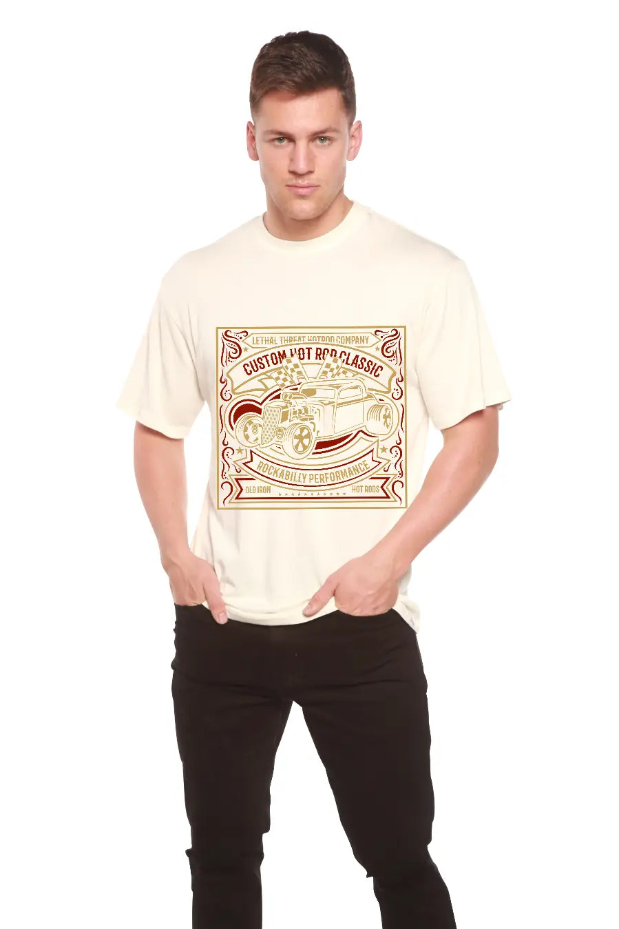 Hot Rod Men's Bamboo Viscose/Organic Cotton Short Sleeve Graphic T-Shirt Spun Bamboo