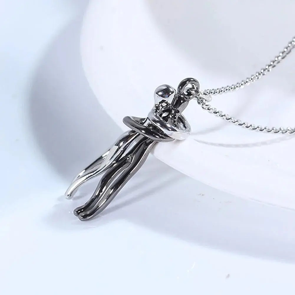 Hug Necklace Enbrace Couple Pendant nowadaysfashion