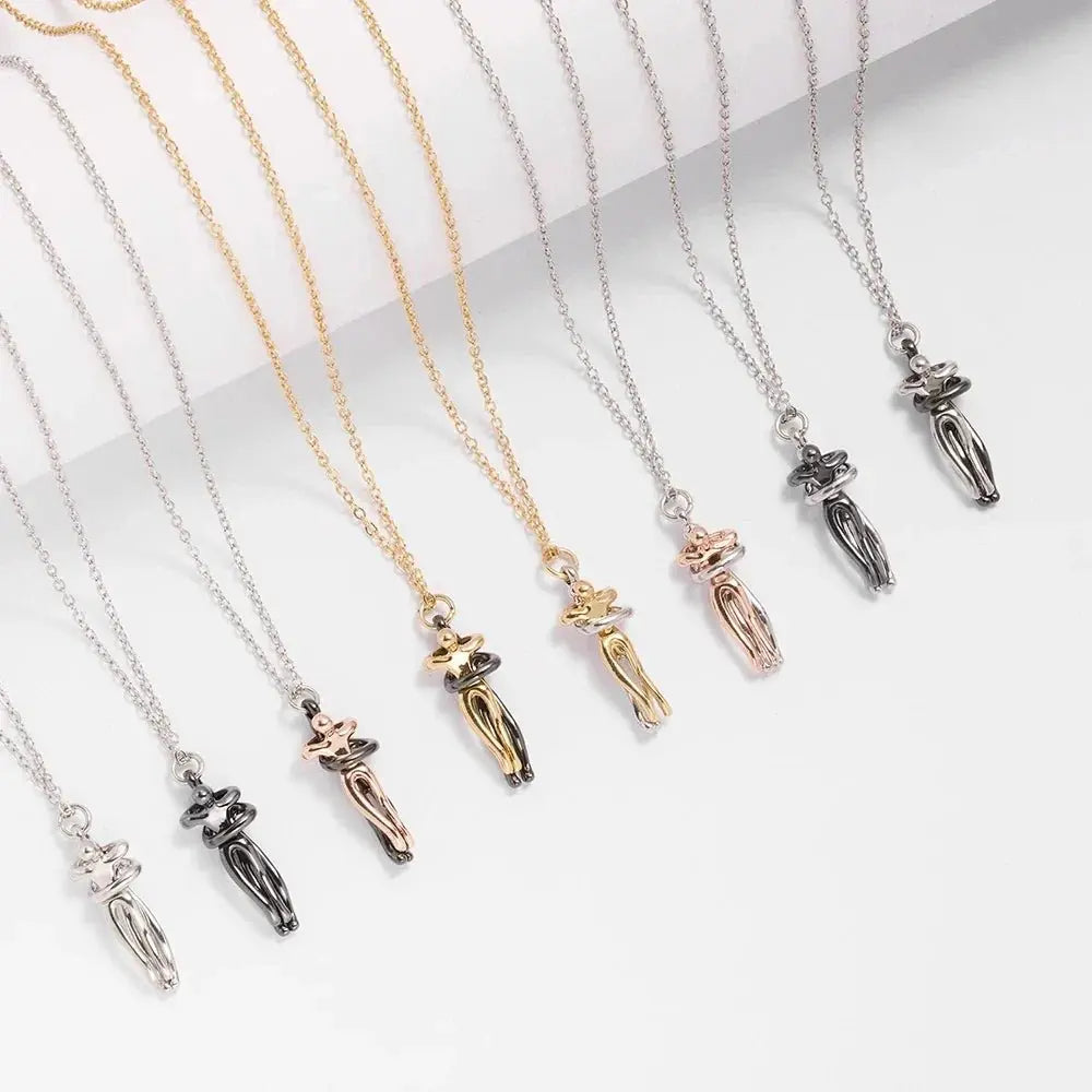Hug Necklace Enbrace Couple Pendant - Blade & Thread