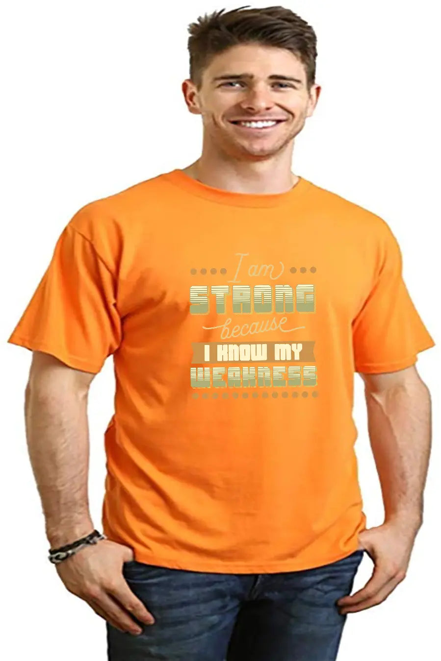 I am Strong Men's Bamboo Viscose/Organic Cotton Short Sleeve Graphic T-Shirt Spun Bamboo