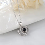 I love you double love heart projection Necklace clavicle chain nowadaysfashion