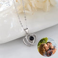 I love you double love heart projection Necklace clavicle chain nowadaysfashion