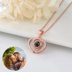 I love you double love heart projection Necklace clavicle chain nowadaysfashion