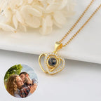 I love you double love heart projection Necklace clavicle chain nowadaysfashion