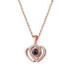 I love you double love heart projection Necklace clavicle chain nowadaysfashion