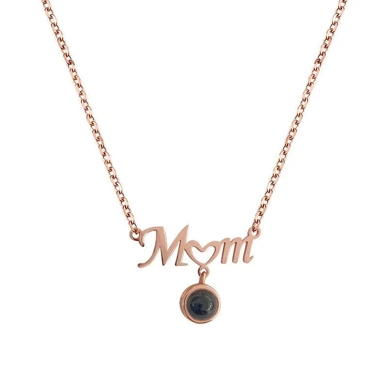 I love you love heart mom mother's Day projection Necklace - Blade & Thread