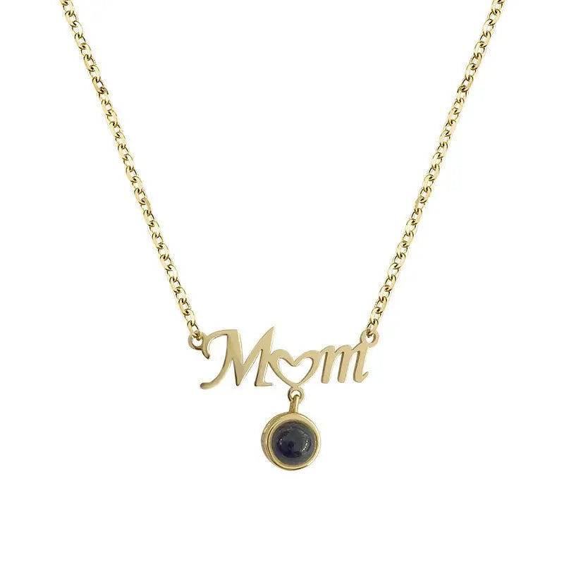 I love you love heart mom mother's Day projection Necklace - Blade & Thread