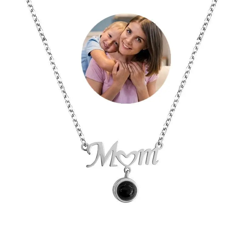 I love you love heart mom mother's Day projection Necklace - Blade & Thread