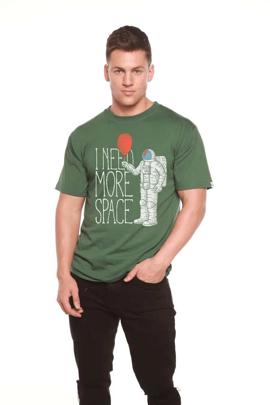 I need more space Men's Bamboo Viscose/Organic Cotton Short Sleeve Graphic T-Shirt - Blade & Thread