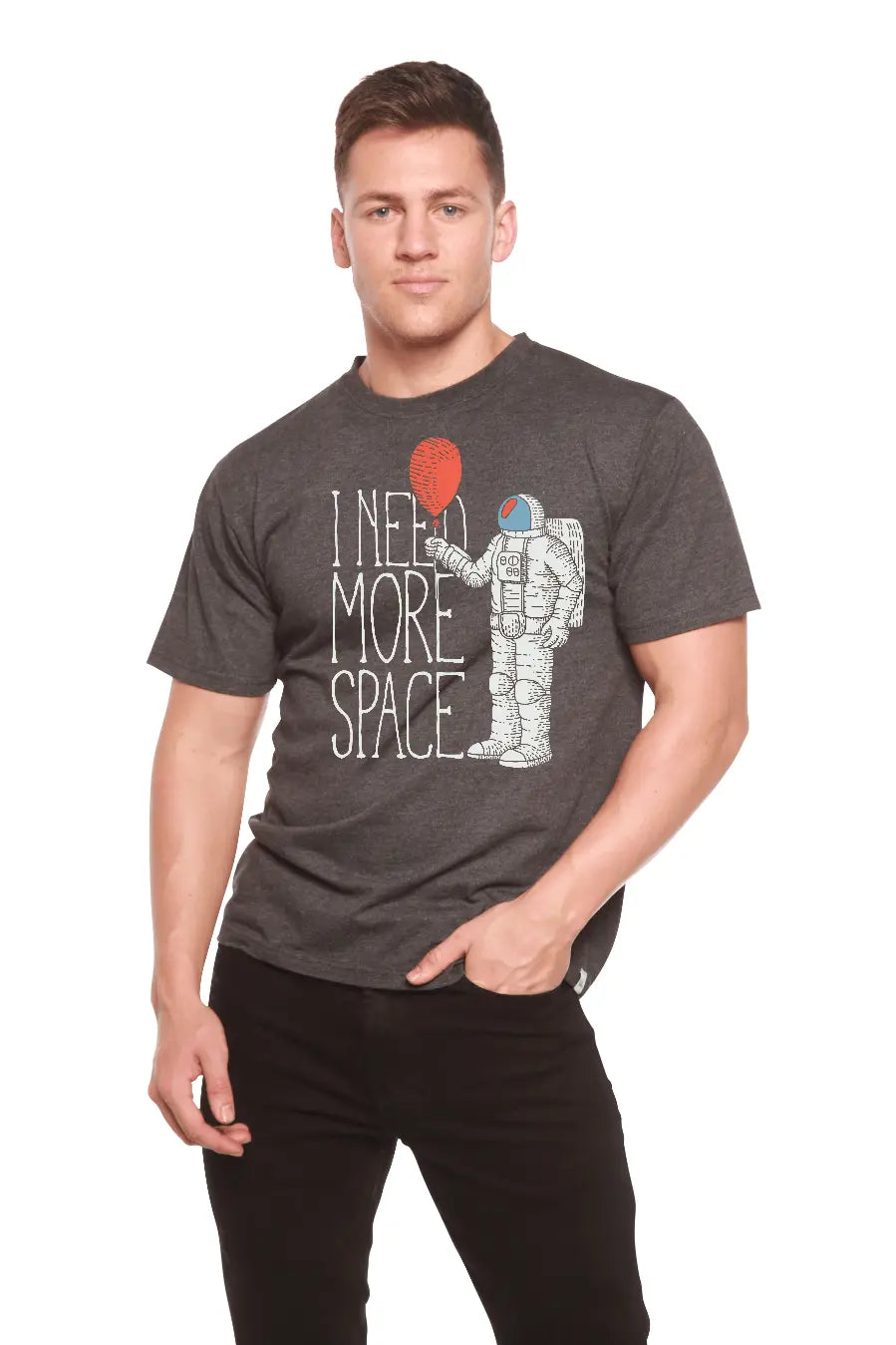 I need more space Men's Bamboo Viscose/Organic Cotton Short Sleeve Graphic T-Shirt - Blade & Thread