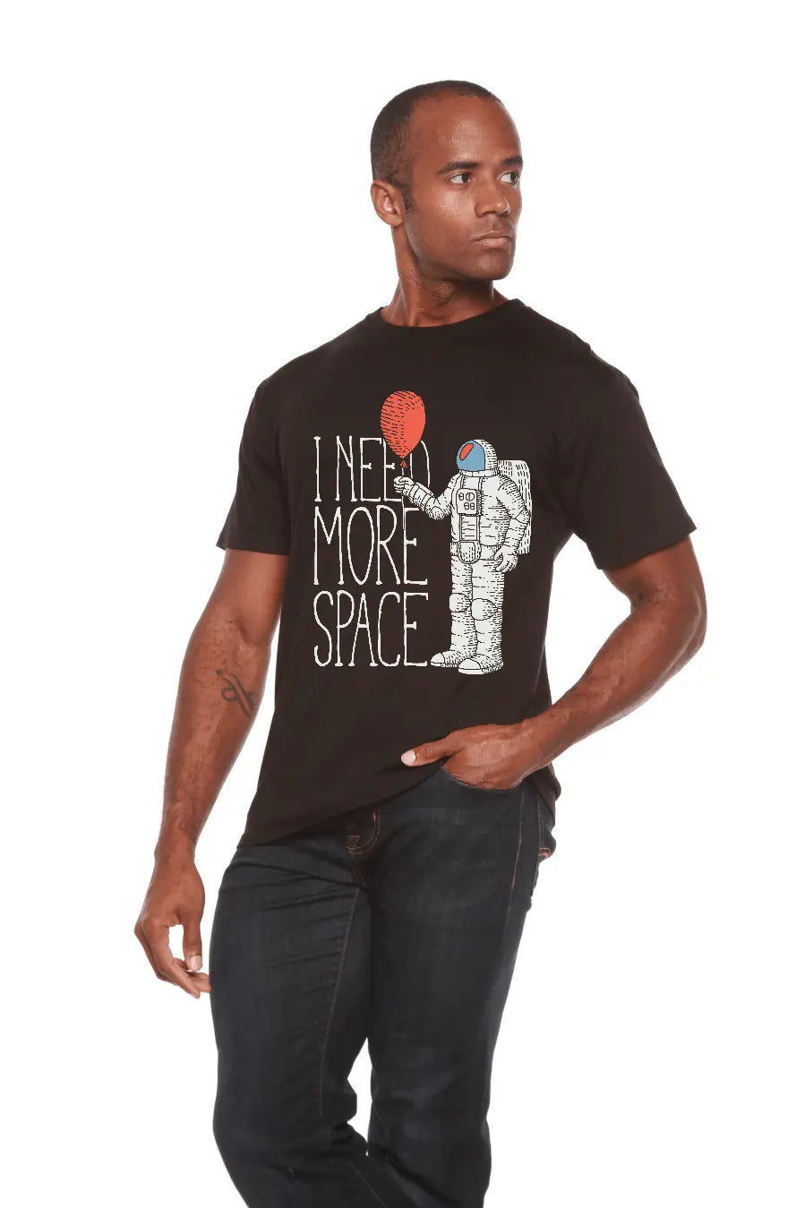 I need more space Men's Bamboo Viscose/Organic Cotton Short Sleeve Graphic T-Shirt - Blade & Thread