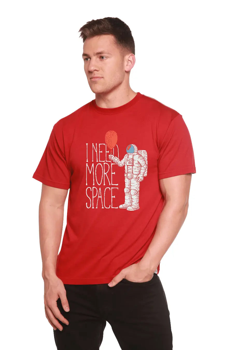 I need more space Men's Bamboo Viscose/Organic Cotton Short Sleeve Graphic T-Shirt - Blade & Thread