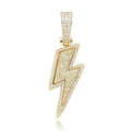Iced Out Bling Lightning Pendants With Tennis Chain Copper Material Men's Hip Hop Jewelry Gift nowadaysfashion