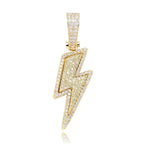 Iced Out Bling Lightning Pendants With Tennis Chain Copper Material Men's Hip Hop Jewelry Gift nowadaysfashion